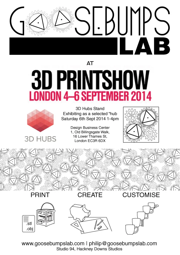 Goosebumps-Lab-Flyer für die 3D Print Show London 2014