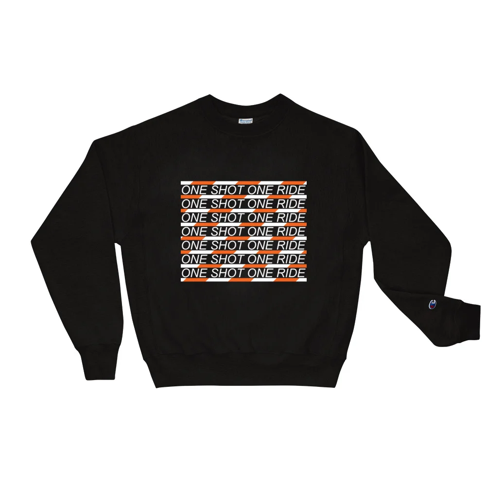 Schwarzes Sweatshirt mit weißem OSOR-Logowiederholblock