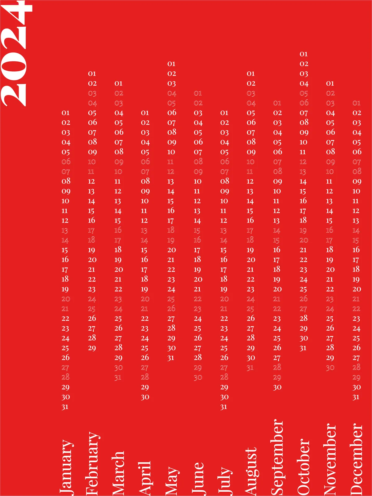 Minimal Calendar 2024 variant