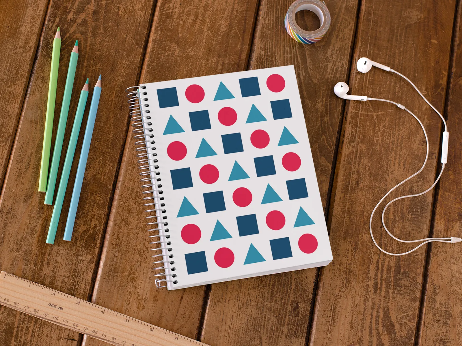 Shapes journal with the geometric pattern